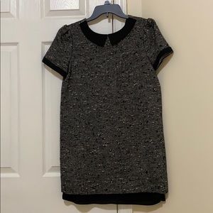 Black collar chiffon end dress